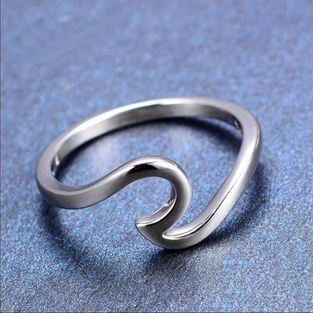 Ride The Waves Wave Ring Silver Size 6-11 - Picture 5 of 7